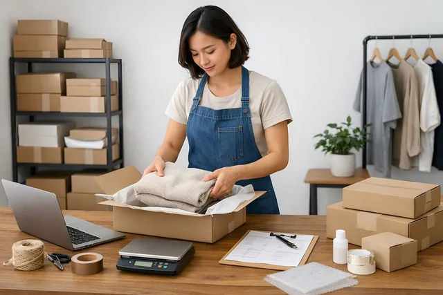 small business, e commerce, order packing, business owner, online store, packaging, shipping orders, home business, startup, entrepreneur, workspace, wooden desk, natural light, productivity, order fulfillment, retail, small business owner, logistics, packaging process, handmade business, training material. Before you write shopping feeds target audience profiles, do this